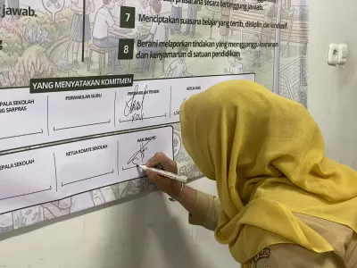 Kasatpel dalam Komitmen Bersama Sekolah Bersih dan Pilkah Sampah